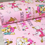 Calico fabric 2.4 Selonya V-R110695/03 Crazy cat рожева, фото 1