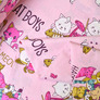 Calico fabric 2.4 Selonya V-R110695/03 Crazy cat рожева, фото 2