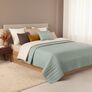 Reversible quilt 220x240 cm Lux IDEIA microfiber, quilted, hypoallergenic м`ята/св.сірий, фото 1