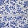Льон принт Забава V-11/1 квіточки білий/денім, Квітковий, фото 3