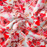 Тканина плательна Муслін віскоза піони червоні, Акварель, фото 1