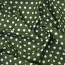 Поплін стрейч горошок дріб білий на хакі, Горох, фото 1
