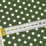 Поплін стрейч горошок дріб білий на хакі, Горох, фото 2