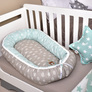 Кокон-позиционер для новорожденных ТM PAPAELLA 88х60х12 см корона мята/корона беж, фото 13