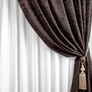 Ткань портьерная однотонная Shinil V-12 темний шоколад, фото 1