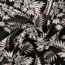 Тканина штапель твіл принт, 140 см, 160 гр/м2, для суконь, блузок, спідниць тропіки чорний, фото 1