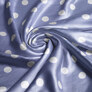 Dress fabric satin silk stretch — lightweight fabric for dresses, blouses, pajamas, and accessories. горошок лілово сірий, фото 1