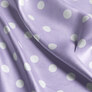 Ткань плательная атлас шелк стрейч 145 см 95 гр/м2 легкая ткань для платьев, блуз, пижам, аксессуаров горошок світлий бузок, фото 3