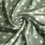 Тканина плательна атлас шовк стрейч 145 см 95 гр/м2 легка тканина для суконь, блуз, піжам та аксесуарів горошок папороть, фото 1