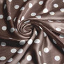 Dress fabric satin silk stretch — lightweight fabric for dresses, blouses, pajamas, and accessories. горошок шоколад, фото 1 Dress fabric satin silk stretch — lightweight fabric for dresses, blouses, pajamas, and accessories. горошок шоколад, фото 1