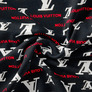 Тканина плательна віскоза штапель Бренд 115 гр/м2 Louis Vuitton чорний, фото 1