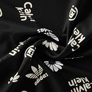 Тканина плательна віскоза штапель Бренд 115 гр/м2 Adidas молоко чорний, фото 1 Тканина плательна віскоза штапель Бренд 115 гр/м2 Adidas молоко чорний, фото 1
