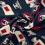 Dress Viscose Staple Fabric, Brandi, 115 g/m2 Chanel 5 темно синій, Написи, фото 1 Dress Viscose Staple Fabric, Brandi, 115 g/m2 Chanel 5 темно синій, Написи, фото 1