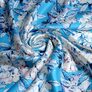 Тканина шовк атлас Armani digital принт Аеліта блакитна, фото 1