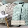 Double-sided blanket Style Cube IDEIA 180x210 cm, durable fabric stitching, anti-allergenic fiber м`ята/св.сірий, фото 3