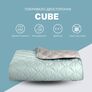 Покривало на ліжко Стиль Cube 210х240 см IDEIA двосторонне, міцна стібка тканини, антиалергенне волокно м`ята/св.сірий, фото 2