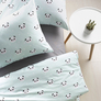 One and a half bedding set TM IDEIA sheet 150x220 cm, duvet cover 145x215 cm, pillowcase 50x70 cm (2 pcs) panda ментол, фото 1
