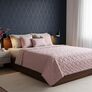 Покривало на ліжко Іззі 220х240 см IDEIA двосторонне, міцна стібка тканини, антиалергенне волокно пудра/св.сірий, фото 1