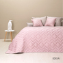 Покривало на ліжко Іззі 220х240 см IDEIA двосторонне, міцна стібка тканини, антиалергенне волокно пудра/св.сірий, фото 8