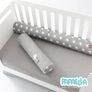 Бортик валики 2 шт захисні у дитяче ліжечко ТM PAPAELLA 60х15 см, 120х15 см бавовна зірка/горошок сірий, фото 7