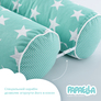 Бортик валики 2 шт захисні у дитяче ліжечко ТM PAPAELLA 60х15 см, 120х15 см бавовна зірка/горошок ментол, фото 5