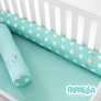 Бортик валики 2 шт захисні у дитяче ліжечко ТM PAPAELLA 60х15 см, 120х15 см бавовна зірка/горошок ментол, фото 16