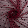 Stretch mesh fabric Peas with flock дрібна бордо, фото 1