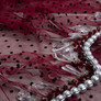 Stretch mesh fabric Peas with flock дрібна бордо, фото 3