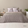 Покривало на ліжко Іззі 240х260 см IDEIA двосторонне, міцна стібка тканини, антиалергенне волокно сірий/беж, фото 4