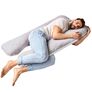 U-shaped pillow quilted for pregnant women and for rest ТМ IDEIA 140х75х20 см сіро/біла, фото 1