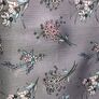 Тканина плательна атлас креш букети сірий, фото 1