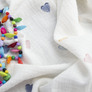 Two-Layer Cotton Muslin Fabric for Summer Clothing and Home Textiles двошарова сердечка білий, фото 3 Two-Layer Cotton Muslin Fabric for Summer Clothing and Home Textiles двошарова сердечка білий, фото 3