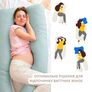 Подушка П-форми IDEIA 140х75х20 см U-shape для вагітних, реабілітації та щоденного комфорту, з наволочкою на блискавці, антиалергенна жовто/блакитна, фото 11