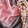 Тканина плательная атлас шовк деграде рожевий, фото 3