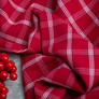 Тканина плательна штапель віскоза, платтяна тканина натуральна, для блузок, суконь, спідниць клітина червона, фото 3