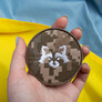 Pixel Raccoon Round Chevron with Hook-and-Loop Fastener, 7.5cm Diameter, фото 3