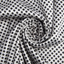 Тканина Атлас Горохи різнокольорові конфеті біло/чорні №2, фото 1