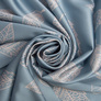 Dress fabric satin silk листок блакитний, фото 1