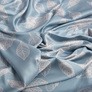 Dress fabric satin silk листок блакитний, фото 2