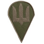 Шеврон нашивка на липучці Тризуб ДШВ, десантно-штурмові війска, вишитий патч 6,3х9,8 см хакі, фото 1