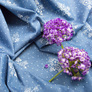 Patterned denim fabric букет блакитний, фото 3 Patterned denim fabric букет блакитний, фото 3