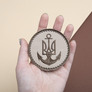 Шеврон нашивка на липучці Морська піхота України беж, вишитий патч 8 см, фото 2 Шеврон нашивка на липучці Морська піхота України беж, вишитий патч 8 см, фото 2