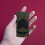 Chevron patch with hook-and-loop fastener for the rank insignia of the Ukrainian Armed Forces: Chief Sergeant, 5x10 cm, фото 4 Chevron patch with hook-and-loop fastener for the rank insignia of the Ukrainian Armed Forces: Chief Sergeant, 5x10 cm, фото 4