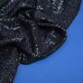 Ткань трикотаж нейлон KR-4122 с аппликацией  чорно/синій, фото 4