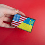 Набор шевронов 2 шт с липучкой Флаг Украины и США 5х8 см, фото 3 Набор шевронов 2 шт с липучкой Флаг Украины и США 5х8 см, фото 3