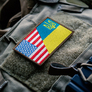 Набор шевронов 2 шт с липучкой Флаг Украины и США 5х8 см, фото 6 Набор шевронов 2 шт с липучкой Флаг Украины и США 5х8 см, фото 6