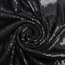 Ткань трикотаж-пайетка  V-1 чорна, фото 1 Ткань трикотаж-пайетка  V-1 чорна, фото 1