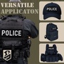 Set of chevrons 2 pcs on Velcro Police, Police 9x25 cm and 4.5x12.5 cm, embroidered patch, фото 2