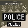 Set of chevrons 2 pcs on Velcro Police, Police 9x25 cm and 4.5x12.5 cm, embroidered patch, фото 3