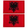 Набір шевронів 2 шт на липучці Прапор Албанії, вишитий патч нашивка 5х8 см, фото 1
